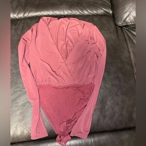 Forever 21 Mauve Long Sleeve Bodysuit